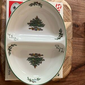 Spode Christmas Tree Oval Divided Dish